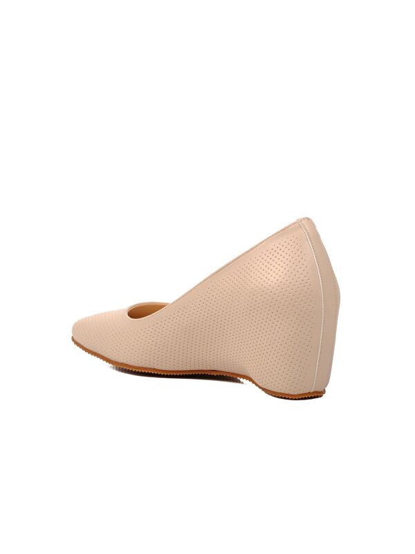 Bej Kadın Dolgu Topuk Klasik Ayakkabı 312072 - Görsel 5
