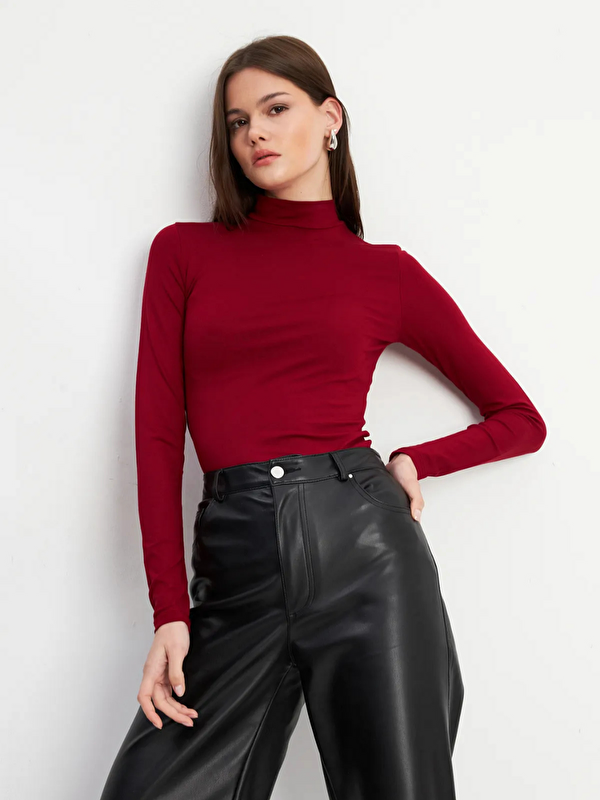 Bipantolon Kadın Bordo Bluz