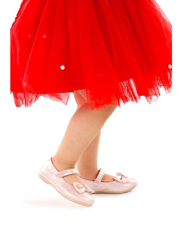 Cırtlı Fiyonklu Kız Çocuk Babet Ayakkabı Ege 201 Vakko - Görsel 4