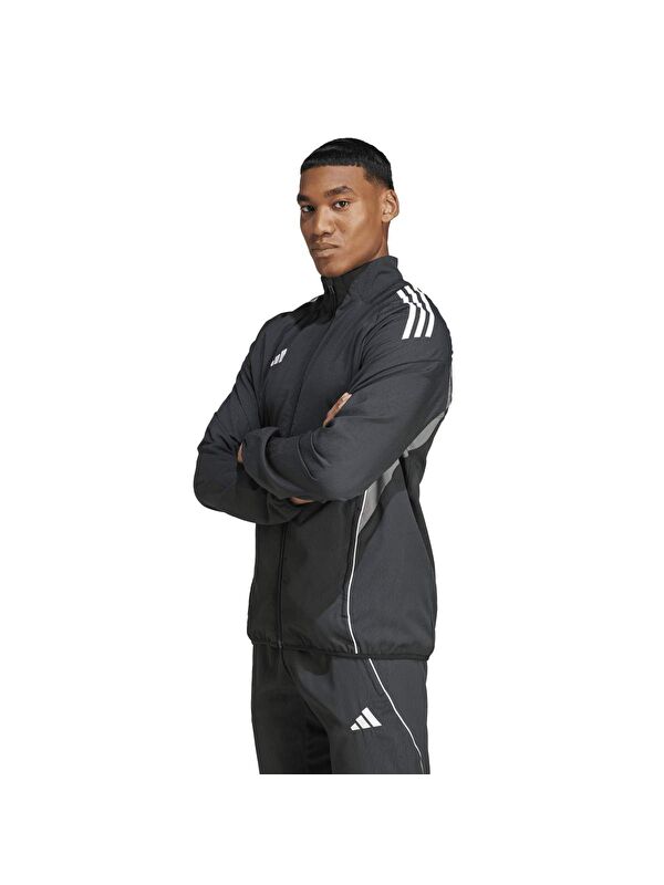 Adidas Tiro25C Pre Jkt Siyah Dik Yaka Erkek Fermuarlı Sweatshirt Hırka