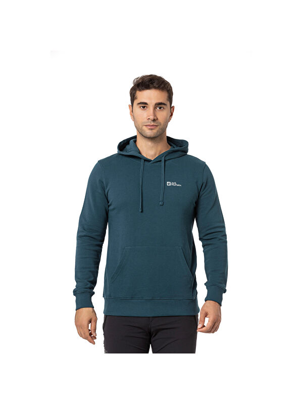 Jack Wolfskin Tommy Hoody Erkek Yeşil Kapüşonlu Sweatshirt