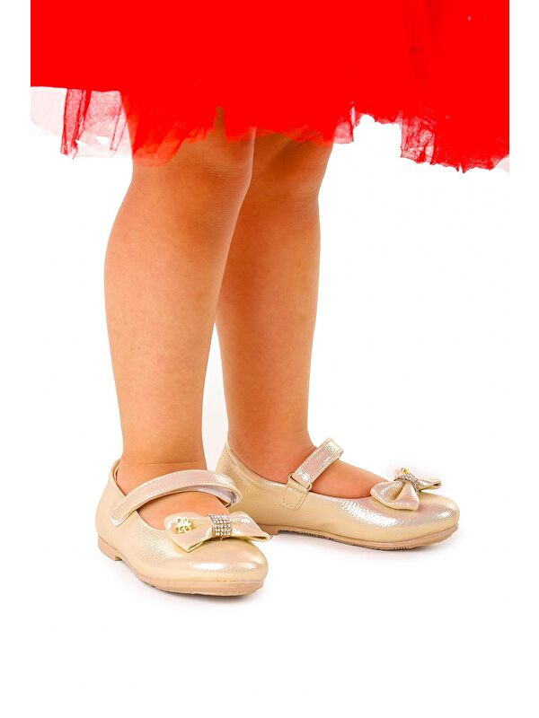 Cırtlı Fiyonklu Kız Çocuk Babet Ayakkabı Ege 201 Vakko - Görsel 3