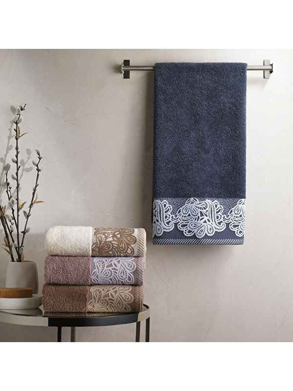 SCHAFER Home Lace Havlu 50x90 Cm - Orta Gri