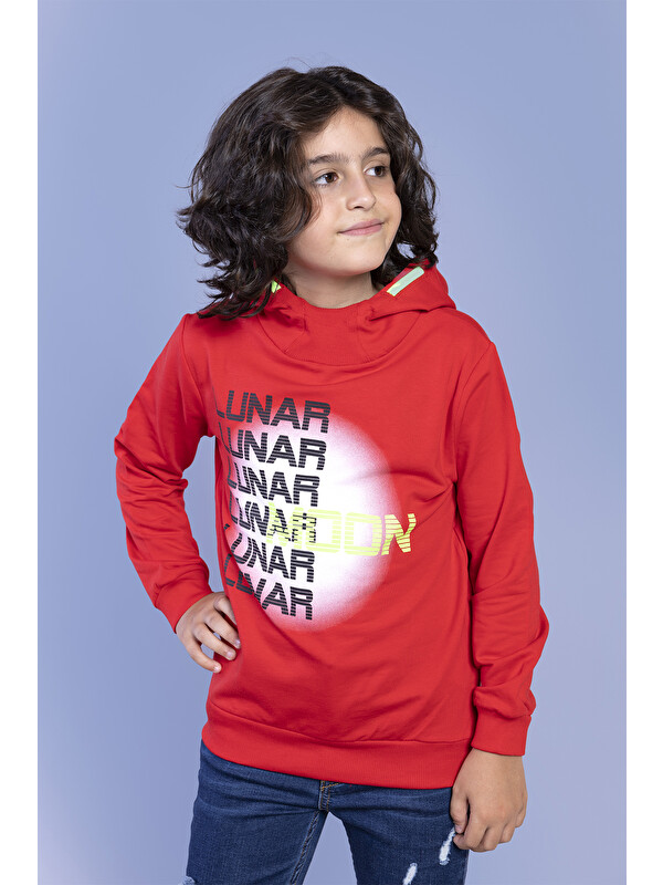 Toontoykids Erkek Çocuk Kapüşonlu Baskılı Sweatshirt