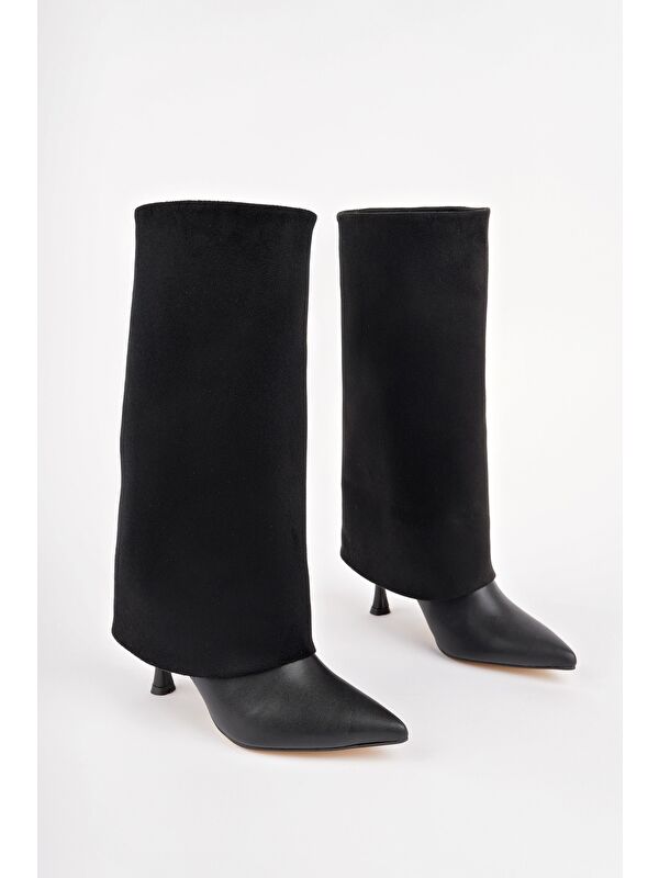 CATİE Süet Sivri Burun İnce Topuklu Kadın Çizme - Görsel 3