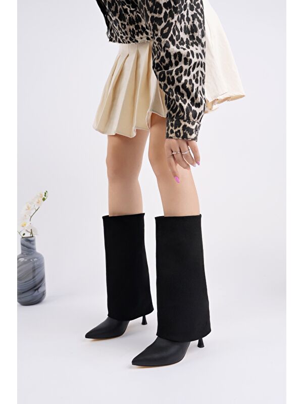 CATİE Süet Sivri Burun İnce Topuklu Kadın Çizme - Görsel 4