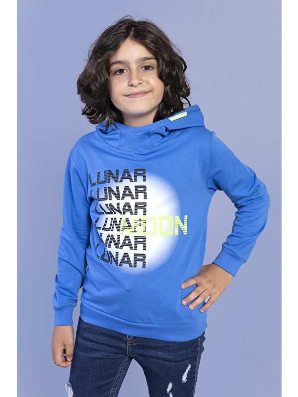 Toontoykids Erkek Çocuk Kapüşonlu Baskılı Sweatshirt