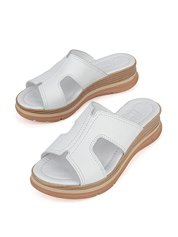 Ziya Ayakkabi Turuncu Ziya Ayakkabi Hakiki Deri Kadın Dolgu Terlik 1611020Z2565