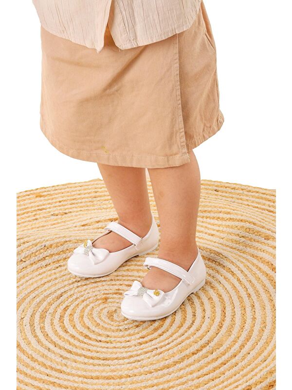 Cırtlı Fiyonklu Kız Çocuk Babet Ayakkabı Ege 201 Rugan - Görsel 4