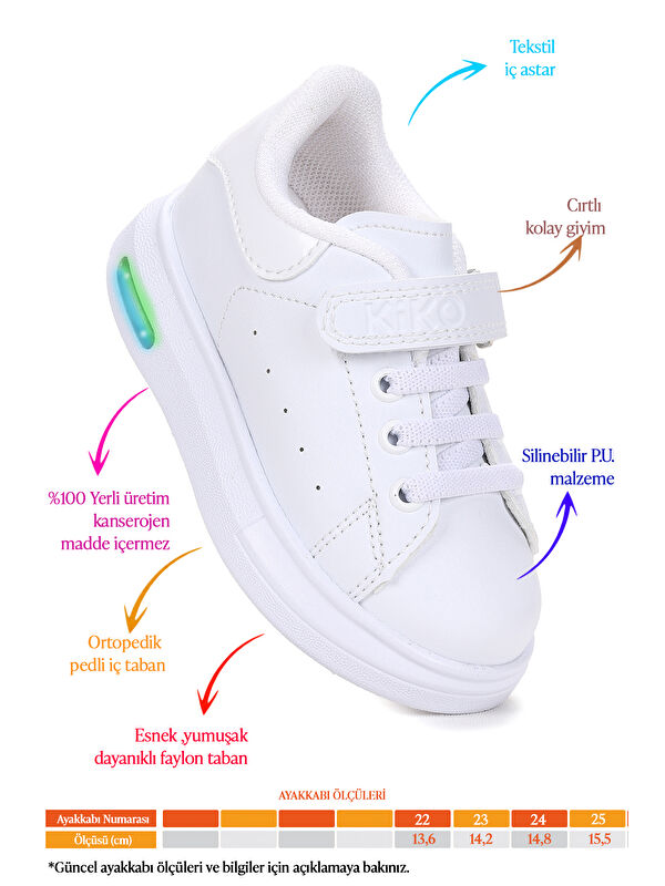 Tinsa Günlük Cırtlı Işıklı Erkek Bebek Spor Ayakkabı - Görsel 3