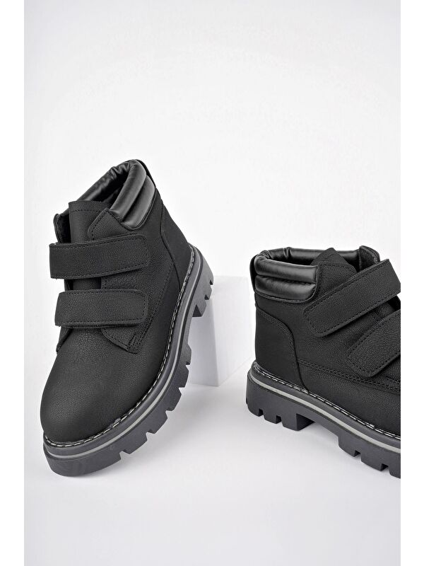 GADGET Çocuk Unisex Rahat Kalıp Soğuğa Dayanıklı Cırtlı Bot - Görsel 4