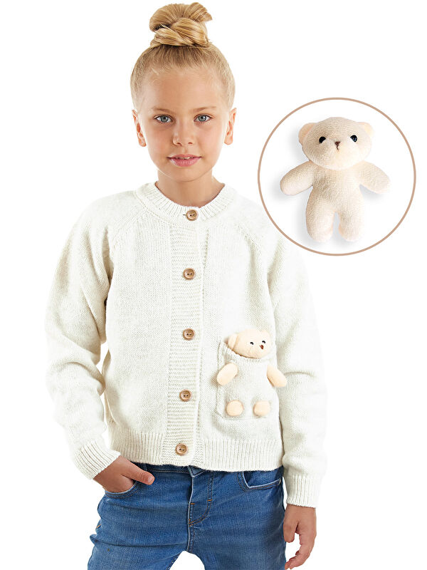 Denokids Oyuncaklı Kız Çocuk Triko Hırka