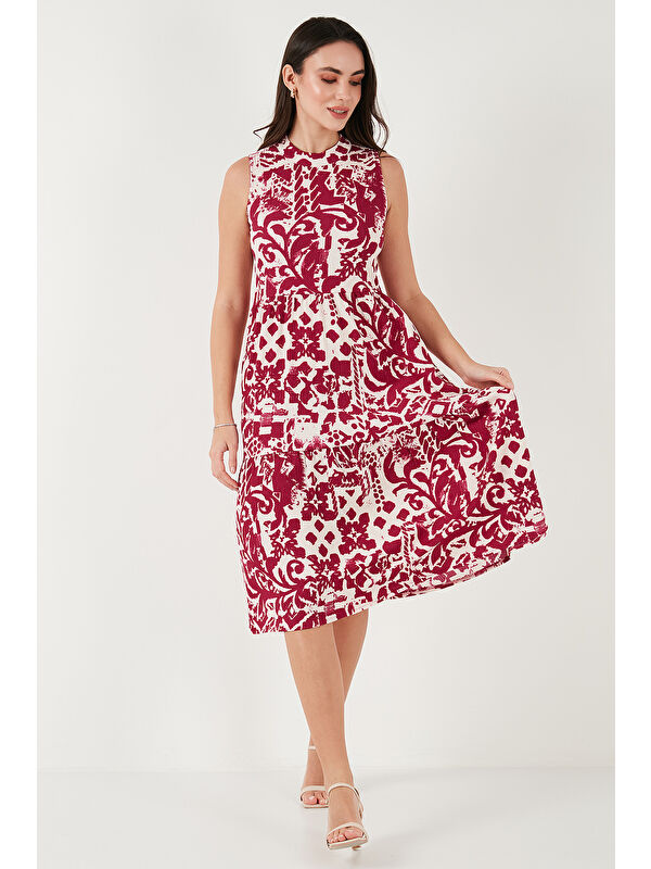 Lela Desenli Regular Fit Kolsuz Kadın Elbise 5865731