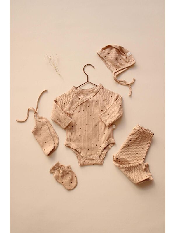 Oh La La Koala For Little Ones 5li Kruvaze Yenidoğan Set Kalp Baskılı Model 5 (0-3 Ay)