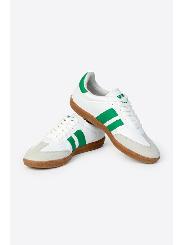 Yuvarlak Burunlu Bağcıklı Şeritli Erkek Spor Ayakkabı - Görsel 6