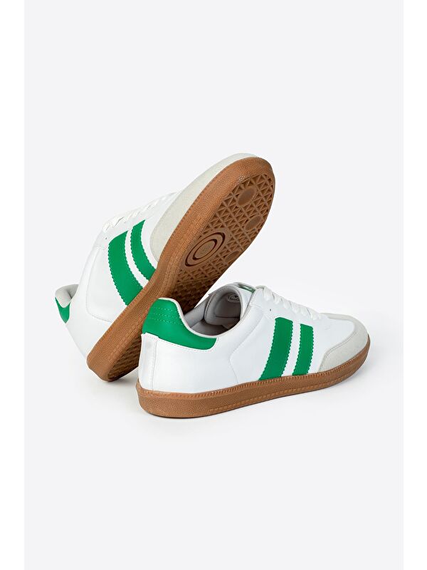 Yuvarlak Burunlu Bağcıklı Şeritli Erkek Spor Ayakkabı - Görsel 5