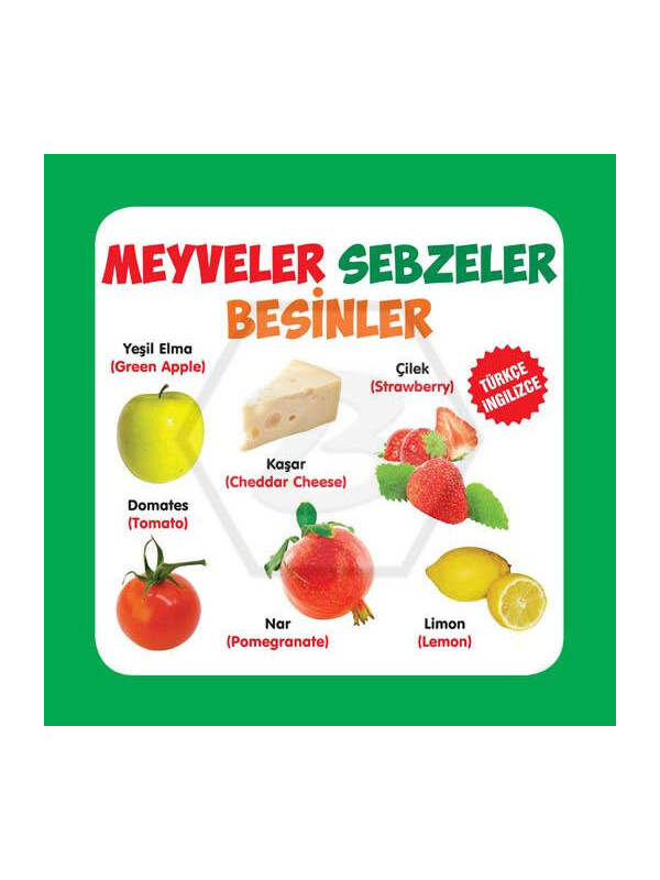 Parıltı Yayınları Meyveler Sebzeler Besinler Türkçe İngilizce