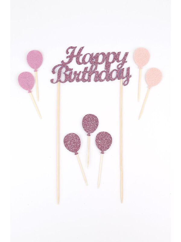 Le Mabelle Lila Happy Birthday Balon Pasta Süsü