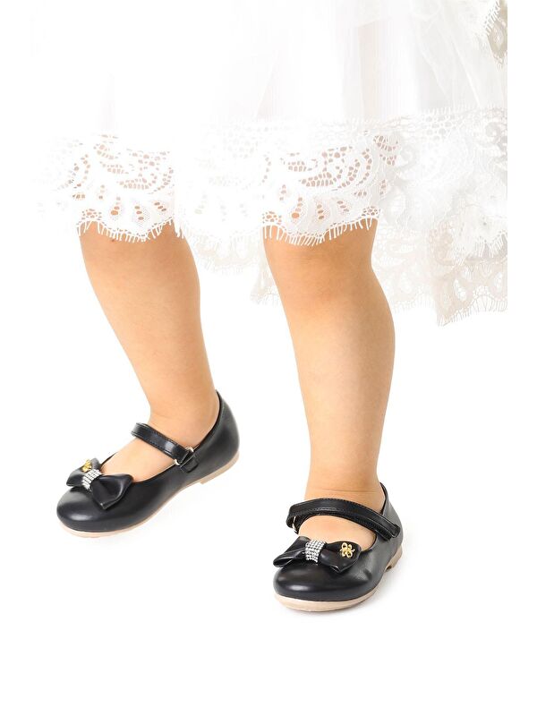 Cırtlı Fiyonklu Kız Çocuk Babet Ayakkabı Ege 201 Cilt - Görsel 3