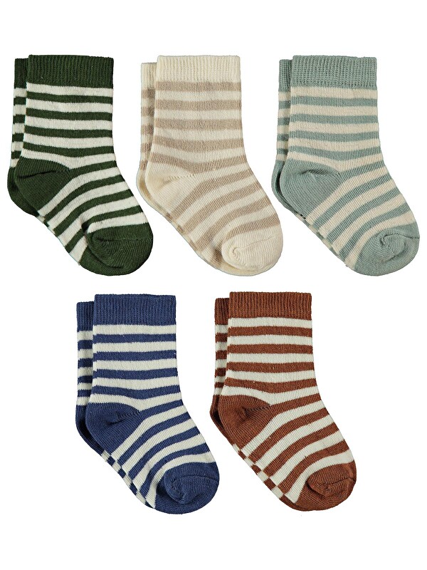 Civil Baby Çemberli 5'li 6-18 Ay Bebek Erkek Çorap Set - Standart