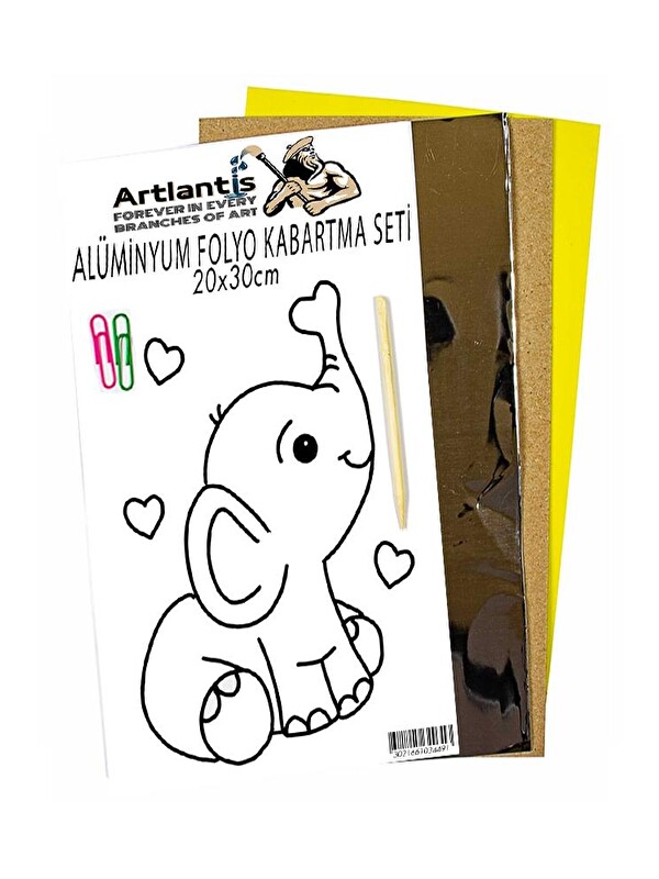 Artlantis Alüminyum Folyo Kabartma Seti 20x30 cm Deney Malzemesi 1 Paket Aliminyum Folyo Seti Kabartma
