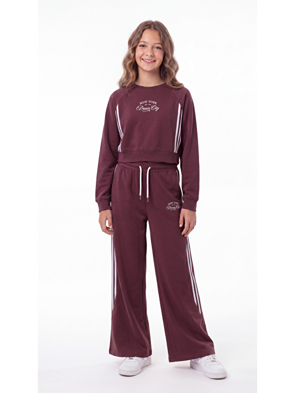Mışıl Kids New York Dream City Baskılı Yumaşak Dokulu-Comfort Kumaş Kız Çocuk Alt Üst Eşofman Takımı