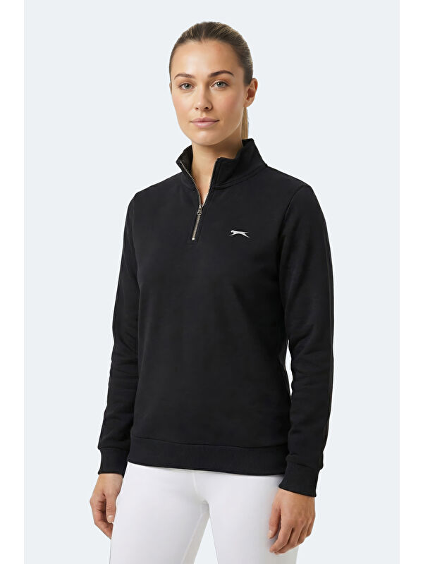 SLAZENGER MAXIS I Kadın Siyah Sweatshırt