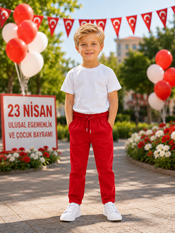 ajn Ayar Lastikli  Okul Pantolonu 23 Nisan