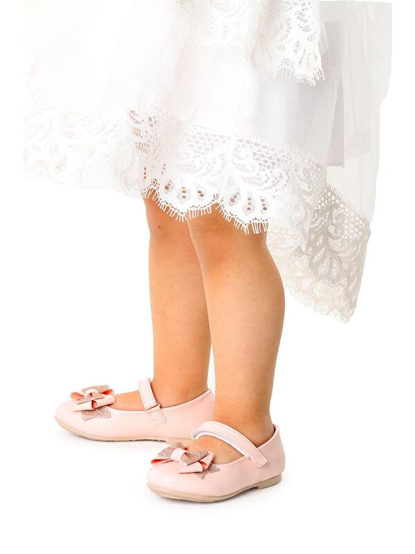 Cırtlı Kum Sim Fiyonklu Kız Çocuk Babet Ayakkabı Ege 202 Cilt - Görsel 3