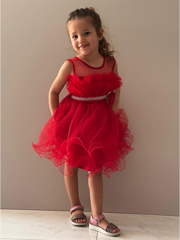 Mnk Baby & Kids Kız Çocuk Tütülü Vena Elbise MNK285