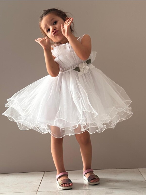 Mnk Baby & Kids Kız Çocuk Tütülü Vena Elbise MNK285