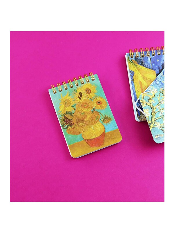 Bam Hediyelik Eşya Van Gogh Tasarımlı Spiralli 11x7,5 Cm 70 Yaprak Defter BM-1720