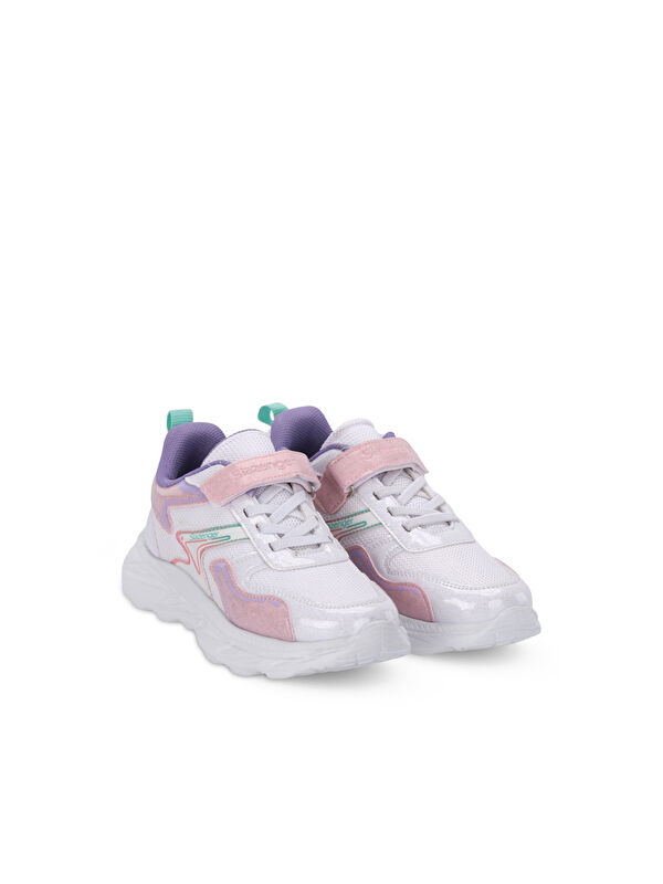 KAROLIS Kız Çocuk Cırt Cırtlı Beyaz / Pembe Günlük Spor Ayakkabısı - Görsel 3
