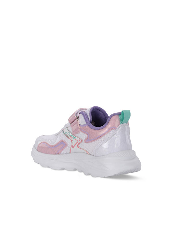 KAROLIS Kız Çocuk Cırt Cırtlı Beyaz / Pembe Günlük Spor Ayakkabısı - Görsel 4