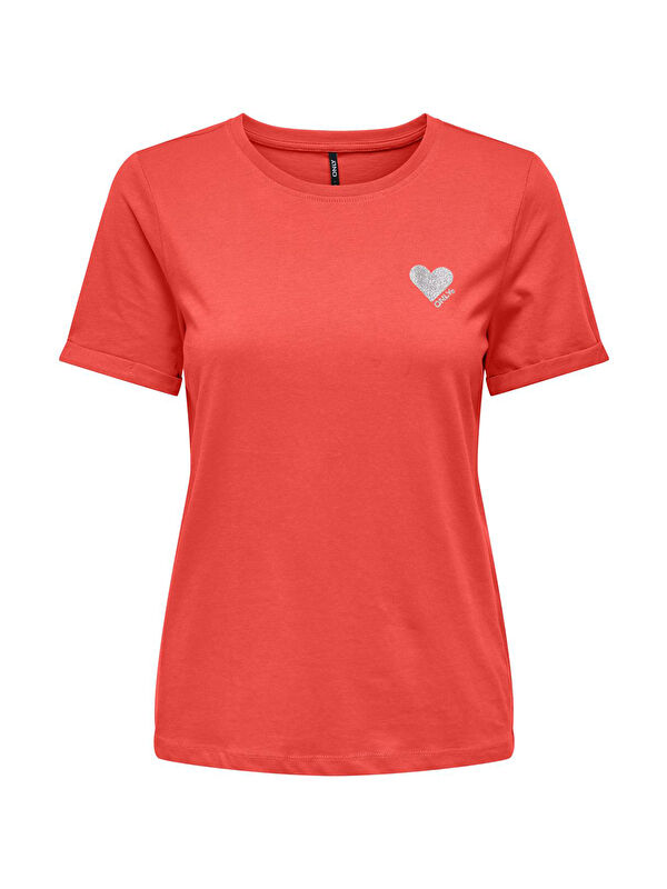 Only Onlkita % 100 Pamuk Regular Fit Bisiklet Yaka Kadın T Shirt 15244714