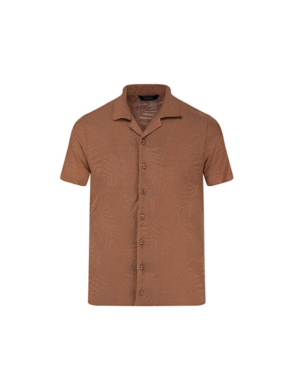 Hatemoğlu Camel Regular Fit Apaş Yaka Gömlek