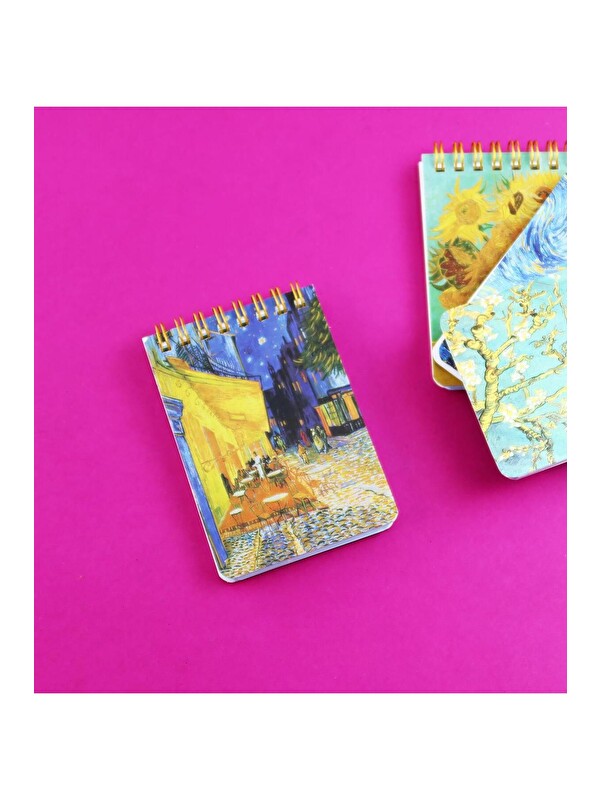 Bam Hediyelik Eşya Van Gogh Tasarımlı Spiralli 11x7,5 Cm 70 Yaprak Defter BM-1720