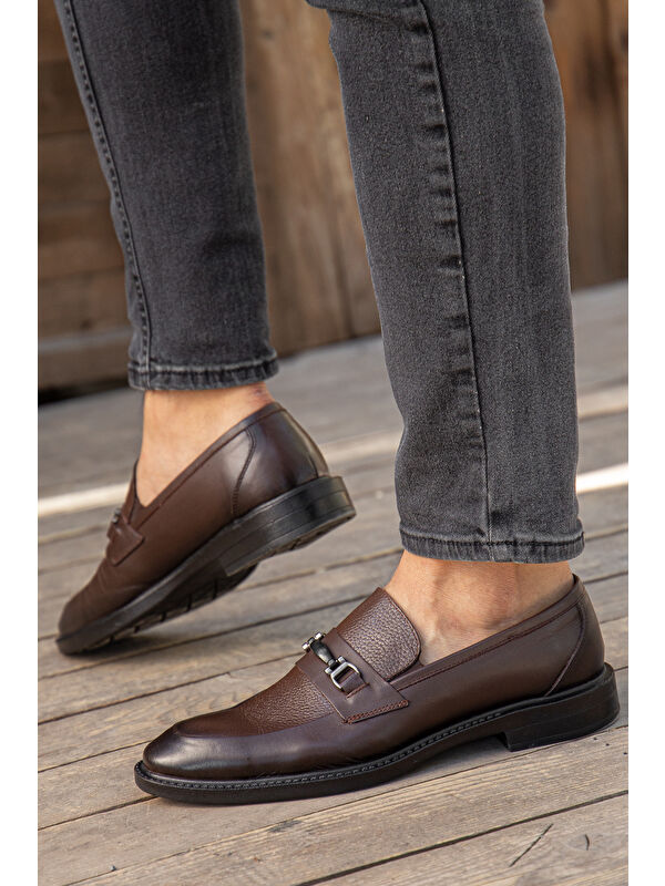 D0699 Günlük Ortopedik Hakiki Deri Erkek Klasik Ayakkabı - Görsel 4