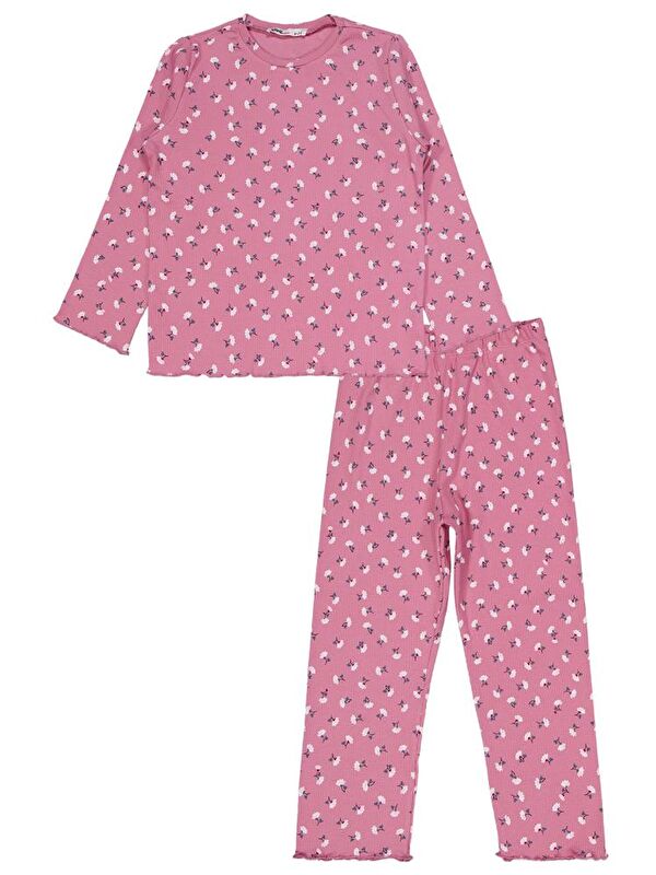 Civil Girls Çiçek Desenli 6-9 Yaş Pijama Takımı - Pembe 9-10 Yaş