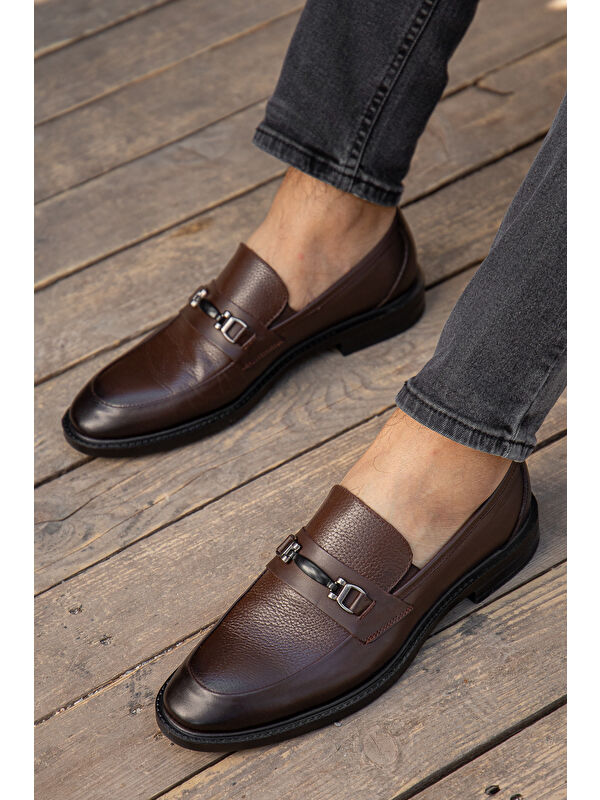 D0699 Günlük Ortopedik Hakiki Deri Erkek Klasik Ayakkabı - Görsel 5