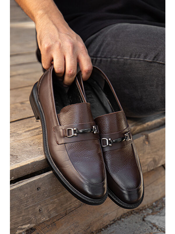 D0699 Günlük Ortopedik Hakiki Deri Erkek Klasik Ayakkabı - Görsel 6