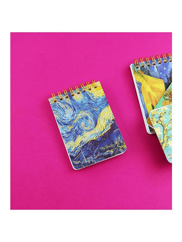 Bam Hediyelik Eşya Van Gogh Tasarımlı Spiralli 11x7,5 Cm 70 Yaprak Defter BM-1720
