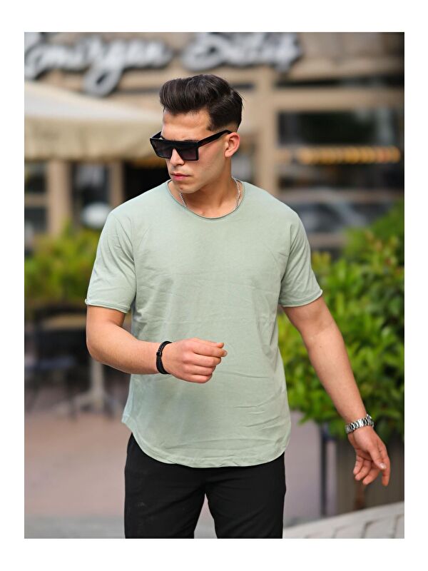 Comstar Erkek Oval Kesim Slim Fit Pis Yaka Salaş T- Shirt
