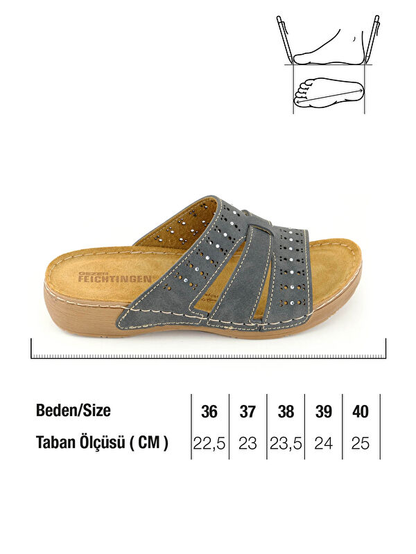 Feichtingen Kadın Yazlık İç Taban Hakiki Deri Rahat Taban Günlük Terlik - Görsel 3