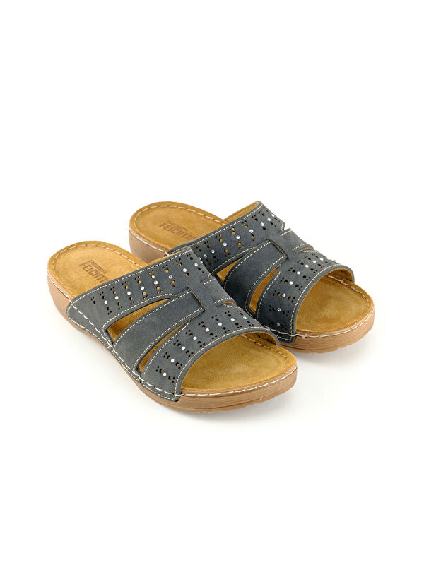 Feichtingen Kadın Yazlık İç Taban Hakiki Deri Rahat Taban Günlük Terlik - Görsel 4