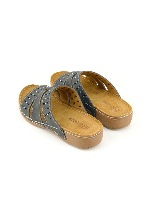 Feichtingen Kadın Yazlık İç Taban Hakiki Deri Rahat Taban Günlük Terlik - Görsel 5