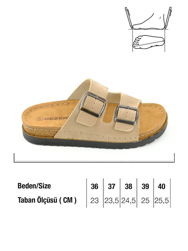 Kadın Yazlık Suni Deri İki Toka Ayarlanabilir Comfort Taban Günlük Terlik - Görsel 3