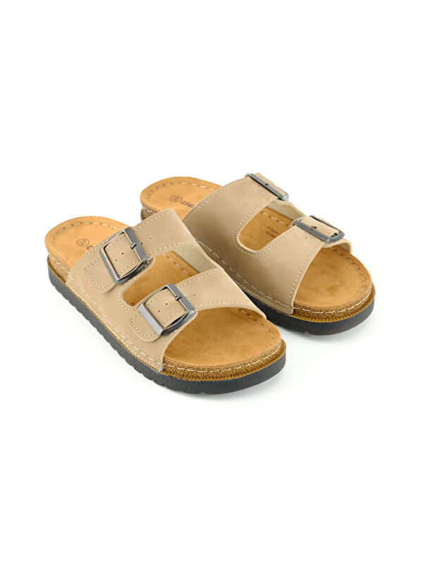 Kadın Yazlık Suni Deri İki Toka Ayarlanabilir Comfort Taban Günlük Terlik - Görsel 4