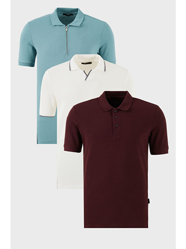 Buratti Pamuklu Regular Fit 3'lü Paket Polo Yaka Tişört 59029641527S3