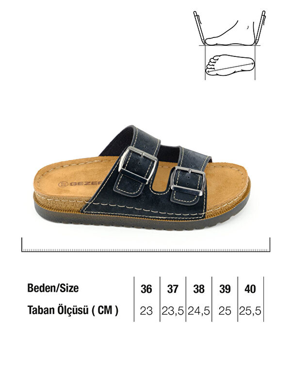 Kadın Yazlık Suni Deri İki Toka Ayarlanabilir Comfort Taban Günlük Terlik - Görsel 3